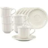Villeroy & Boch Espressotassen mit Untertassen Manoir 80 ml Set van 6