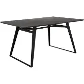 DOMUS Fuji|Eettafel 120x80 cm 8 plaatsen in bruin-grijs frame zwart