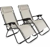 Oviala - Set van 2 relaxfauteuils in taupe staal - Monaco