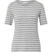 Comma Shirt lichtgrijs / wit