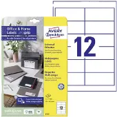 Avery-Zweckform AVERY Universele etiketten, permanent klevend 6123 A4 Wit 97 x 42,3 mm 10 Vellen à 12 Etiketten