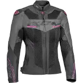 Ixon Draco Lady Zwart Antraciet Fuchsia Textiele Motorjas Maat XS
