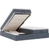vidaXL Ottoman bed met matrassen 160x200cm fluweel donkergrijs