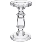 Atmosphera kaarsen kandelaar Decoglass - voor stompkaarsen - glas - transparant - 11 x 19 cm