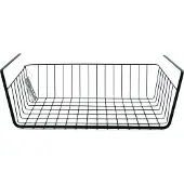 MSV Kastmandje - opberg/hang mandjes - rvs - zwart - 39 x 25 x 14 cm - draadmand