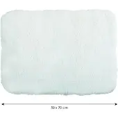 MSV Badkamerkleedje/badmat tapijt - voor de vloer - wit - 50 x 70 cm - langharig - Badmatjes
