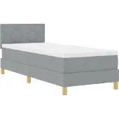 vidaXL LED boxspringbed met hoofdeinde, lichtgrijs, 80 x 200 cm, gestoffeerd