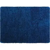 MSV Badkamerkleedje/badmat tapijt - voor de vloer - blauw - 50 x 70 cm - langharig - Badmatjes