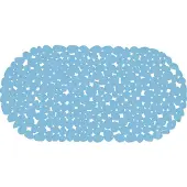 MSV Douche/bad anti-slip mat - badkamer - pvc - lichtblauw - 35 x 68 cm - Badmatjes