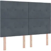 vidaXL LED Box Spring Bed Donkergrijs 140 x 190 cm Fluweel