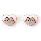 Pusheen Oorstekers - Heart - zilverkleurig | Maat Standard