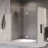 Brauer Void profielloze nisdeur 180cm met draaideur 70cm aan glas chroom