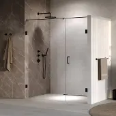 Brauer Void profielloze nisdeur 180cm met draaideur 70cm aan muur zwart mat