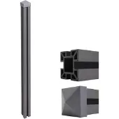 Mendler WPC paal Sarthe WPC afrastering, pijlerpaal, insteeksysteem ~ 240cm, grijs