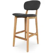 Essence Barkruk Wood | kunstleer grijs 43x93x46 cm barkrukken | NADUVI