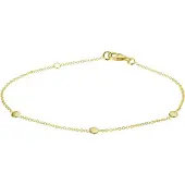 The Jewelry Collection TFT Armband Goud Rondjes 1,2 mm 17 + 2 cm