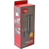 VacuVin Vacu Vin Wine Saver & Server – Vacuümpomp met Schenktuit en Wijnstopper – Wijn Bewaren en Druppelvrij Schenken – Zwart