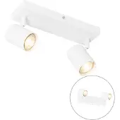 QAZQA Moderne plafondlamp wit 2-lichts verstelbaar rechthoekig - Jeana