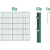 Alberts Dubbelstaafmat hekwerk Basisset Hoogte: 80 - 160 cm, totale lengte: 4 - 30 m, voor plaatsing in beton (set)