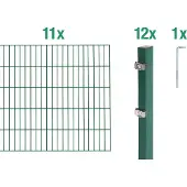 Alberts Dubbelstaafmat hekwerk Basisset Hoogte: 80 - 160 cm, totale lengte: 4 - 30 m, voor plaatsing in beton (set)