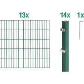 Alberts Dubbelstaafmat hekwerk Basisset Hoogte: 80 - 160 cm, totale lengte: 4 - 30 m, voor plaatsing in beton (set)