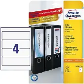 Avery-Zweckform AVERY ultragrip Ordnerrugetiket Permanent klevend Breed L4761-10 A4 61 x 192 mm Wit 10 Vellen à 4 Etiketten