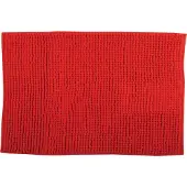 MSV Badkamerkleed/badmat voor op de vloer - rood - 40 x 60 cm - Microvezel - Badmatjes