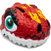 Crazy Safety Fietshelm m. Licht - Draak - Rood - - 49-55 cm - Fietshelmen
