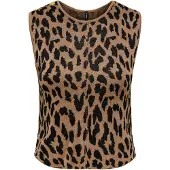 ONLY Gebreide top 'ONLVienna' karamel / zwart