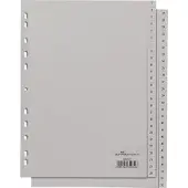 Durable kunststof indexbladen, A4 staand, cijfers 1-52, grijs