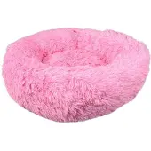 Flamingo Mand "Krems" – Rond – Roze – 50 x 50 x 18 cm – Knusse Huisdiermand voor Katten en Kleine Honden zoals Chihuahua, Maltezer en Franse Bulldog