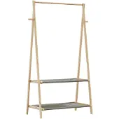 vidaXL Kledingrek met schappen 96x45,5x150,5 cm bamboe