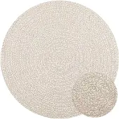 vidaXL Vloerkleed ZIZUR crème binnen en buiten Ø 120 cm jute look