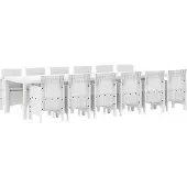 vidaXL Tuin Eettafel Set 13 st Wit Polt riet