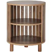 CALICOSY Ronde bijzettafel met open latten h50 cm