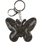 Clayre & Eef Sleutelhanger Vlinder 8x2x11 cm Zilverkleurig Synthetisch