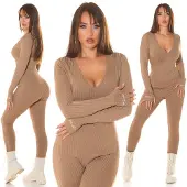 Koucla Jumpsuit Dames Cappuccino Maat M - Elegante Overall voor Dames - Comfortabele Pasvorm