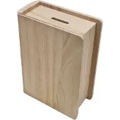 Hobbygroep houten spaarpot boekvorm paulownia 14,8x7,1x20,1 cm bruin.