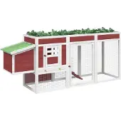 vidaXL Kippenhok 204x50x84 cm massief grenenhout mokkakleurig
