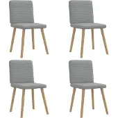 vidaXL Eetkamerstoelen 4 st stof lichtgrijs