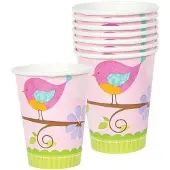 Amscan 8 bekertjes - geboorte meisje - Baby Girl - karton