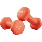 Songmics Hexagon dumbbells voor thuis met neopreen coating, Oranje / 2 x 1 kg