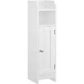 Vasagle Smalle toiletkast met verstelbare planken, Wit
