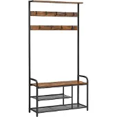Vasagle Kapstok voor kleine appartementen, Vintagebruin + zwart