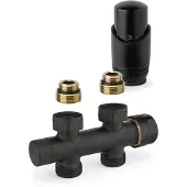 Plieger Onderblok radiator set valvola design recht zwart
