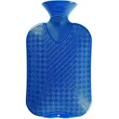 Fashy warm water kruik - rib blauw