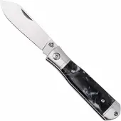 QSP Knife Jumping Jack QS167-C Satin 14C28N, Black White Resin, zakmes