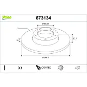 Valeo 673134 Remschijf