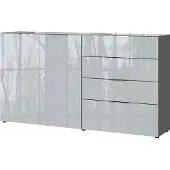 Germania Dressoir OAKLAND in 2 breedten, fronten en bovenblad met glas-inlay