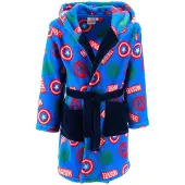 Marvel Badjas - Blauw - zachte fleece ochtendjas - The Avengers - maat 140